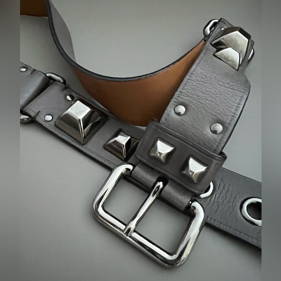 PRADA Studded Leather Belt – Silver Buckle - Picture 5 of 11